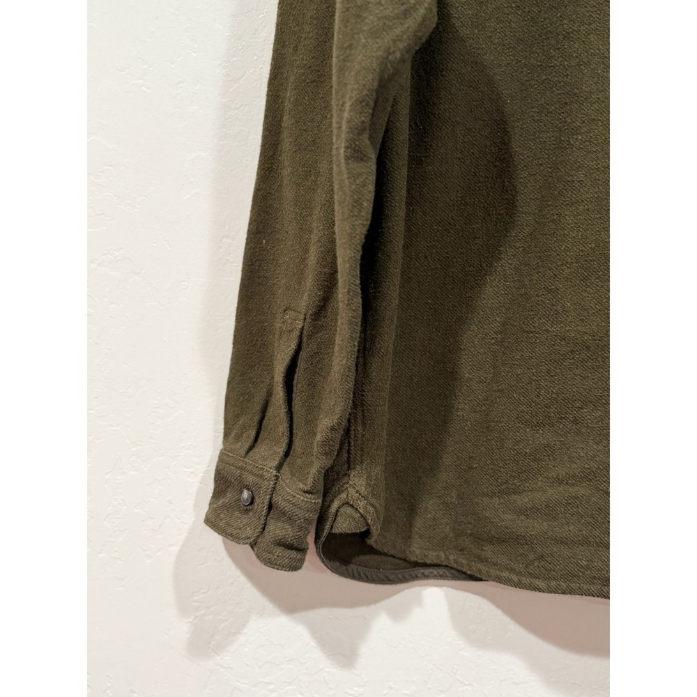Everlane Mens Organic Cotton Heavyweight Flannel Overshirt Fatigue Green XL - Picture 9 of 10